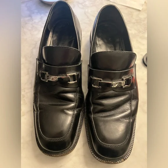 MOVING SALE 🔥 Gucci Black Leather Horsebit Loafers 10D Designer Dress Shoes - Picture 2 of 8